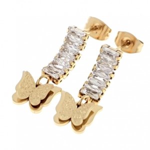 gold earrings made of stainless steel