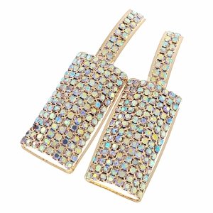 EARRINGS GOLD LONG ZIRCONIA WEDDING WEDDING