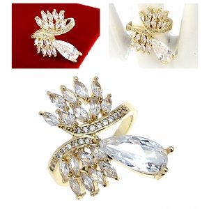gold ring 17,00mm. gold-plated engagement xuping
