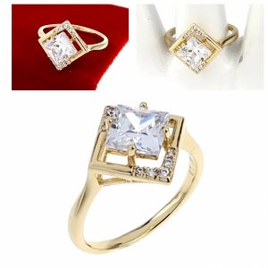 gold ring 18,60mm. gold-plated engagement xuping 