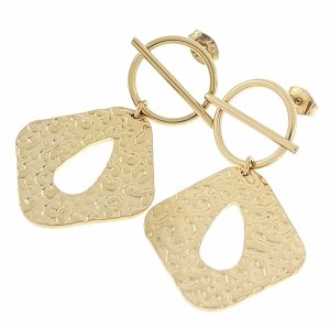 gold earrings made of stainless steel