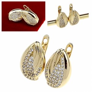 gold plated earrings with exclusive cubic zirconia
