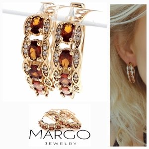 gold plated earrings with exclusive cubic zirconia
