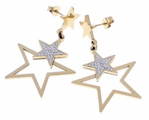 gold earrings made of stainless steel