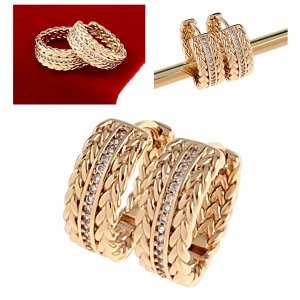 gold plated earrings with exclusive cubic zirconia