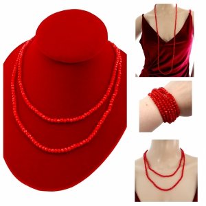 Necklace with sparkling glass crystals on a jewelry elastic chain