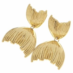 gold earrings made of stainless steel