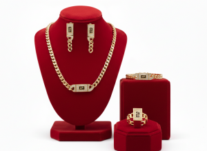 18k gold plated set pendant earrings xuping