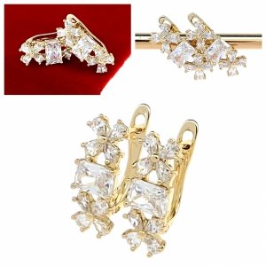 gold plated earrings with exclusive cubic zirconia