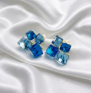 gold plated earrings with exclusive cubic zirconia