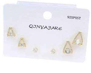 gold plated earrings with exclusive cubic zirconia