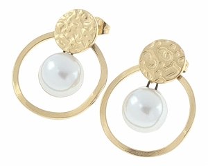 gold earrings made of stainless steel
