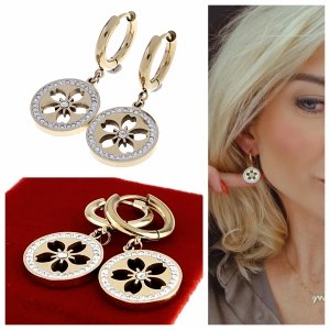 gold earrings made of stainless steel