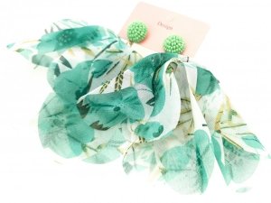 Golden earrings silk flowers