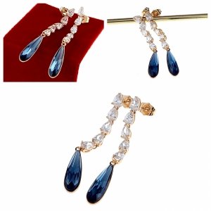exclusive swarovski gold-plated earrings