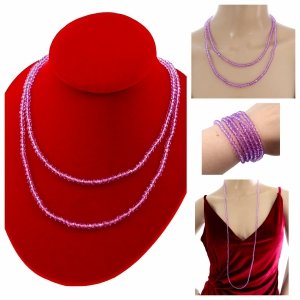 Necklace with sparkling glass crystals on a jewelry elastic chain