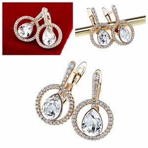 exclusive swarovski gold-plated earrings