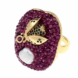 ring 18,30mm gold stainless steel