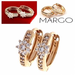 gold plated earrings with exclusive cubic zirconia