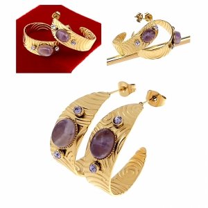 gold earrings made of stainless steel