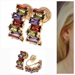 gold plated earrings with exclusive cubic zirconia