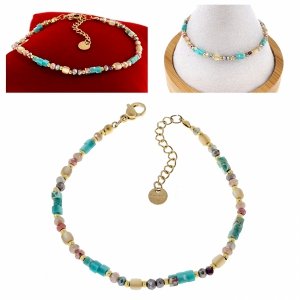 BRACELET GOLD CELEBRITY STAINLESS STEEL 