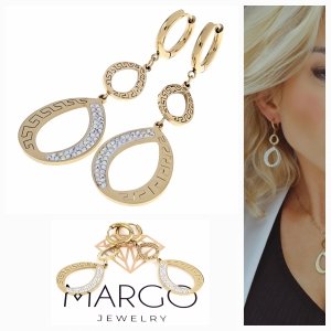 gold earrings made of stainless steel