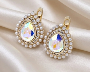 gold plated earrings with exclusive cubic zirconia