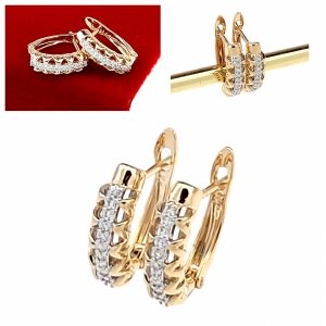 gold plated earrings with exclusive cubic zirconia