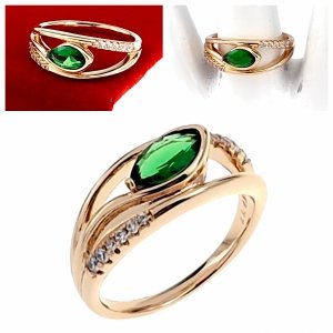gold ring 18,60mm. gold-plated engagement xuping
