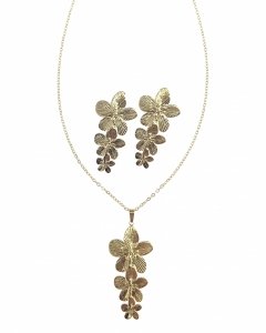 18k gold plated set pendant earrings xuping