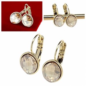 gold plated earrings with exclusive cubic zirconia