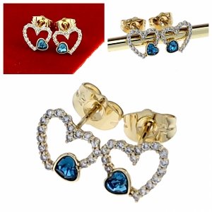 gold plated earrings with exclusive cubic zirconia