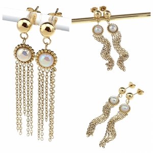 gold earrings made of stainless steel