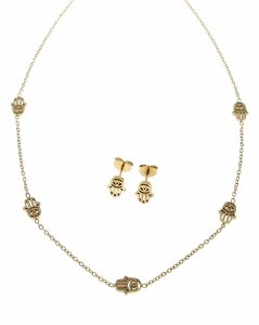 18k gold plated set pendant earrings xuping