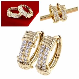 gold plated earrings with exclusive cubic zirconia