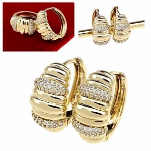 gold plated earrings with exclusive cubic zirconia