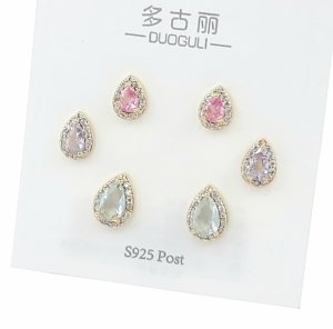 gold plated earrings with exclusive cubic zirconia