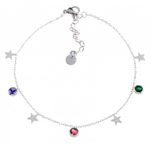 BRACELET, SILVER CELEBRITY STAINLESS STEEL