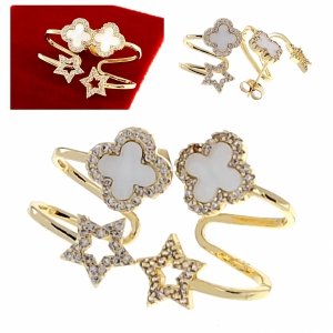 gold plated earrings with exclusive cubic zirconia 
