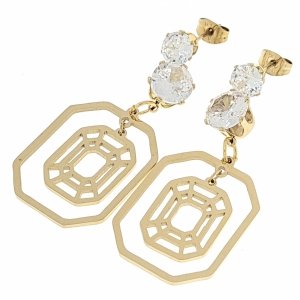 gold earrings made of stainless steel