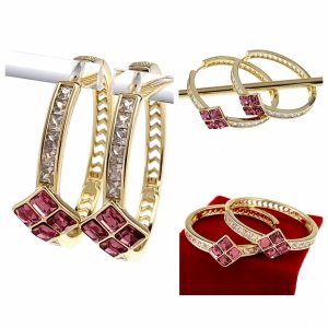 gold plated earrings with exclusive cubic zirconia