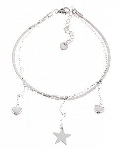 BRACELET, SILVER CELEBRITY STAINLESS STEEL