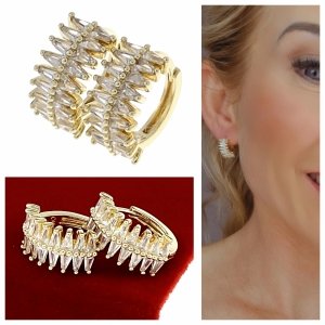 gold plated earrings with exclusive cubic zirconia
