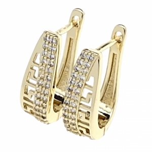 gold plated earrings with exclusive cubic zirconia