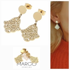 gold earrings made of stainless steel