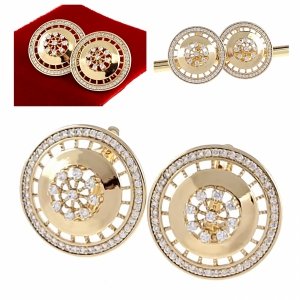 gold plated earrings with exclusive cubic zirconia