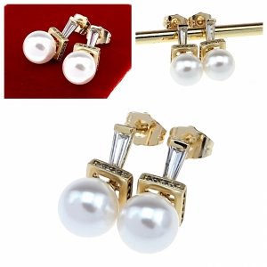 gold plated earrings with exclusive cubic zirconia