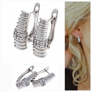 gold plated earrings with exclusive cubic zirconia