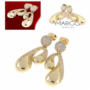 gold plated earrings with exclusive cubic zirconia